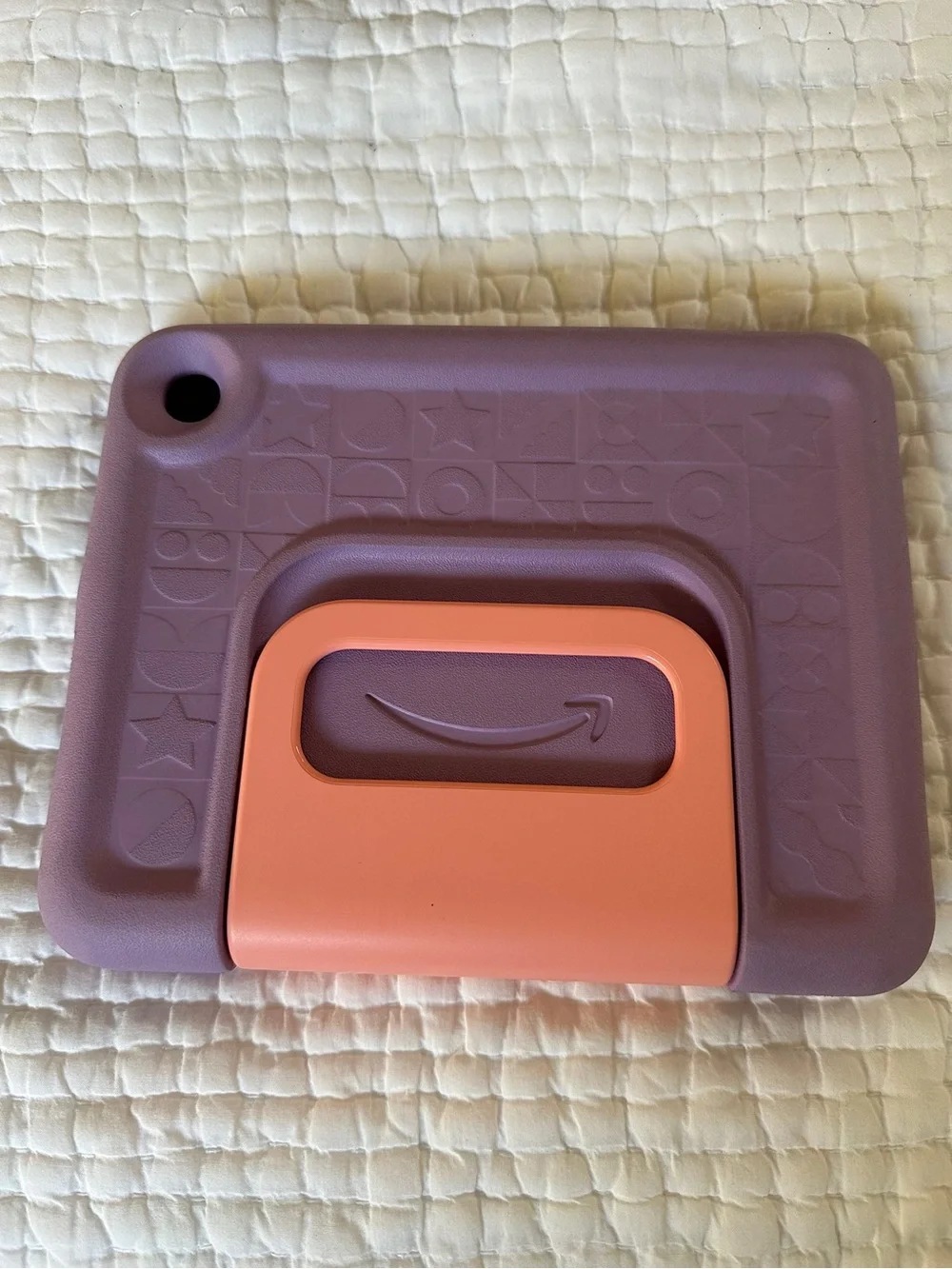Kid-Friendly Purple Tablet with Pink Handle - Amazon